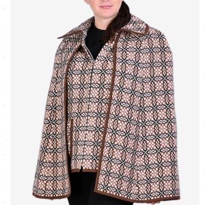 Welsh Woollens 💯% Pure New Wool Patterned Cape Size M